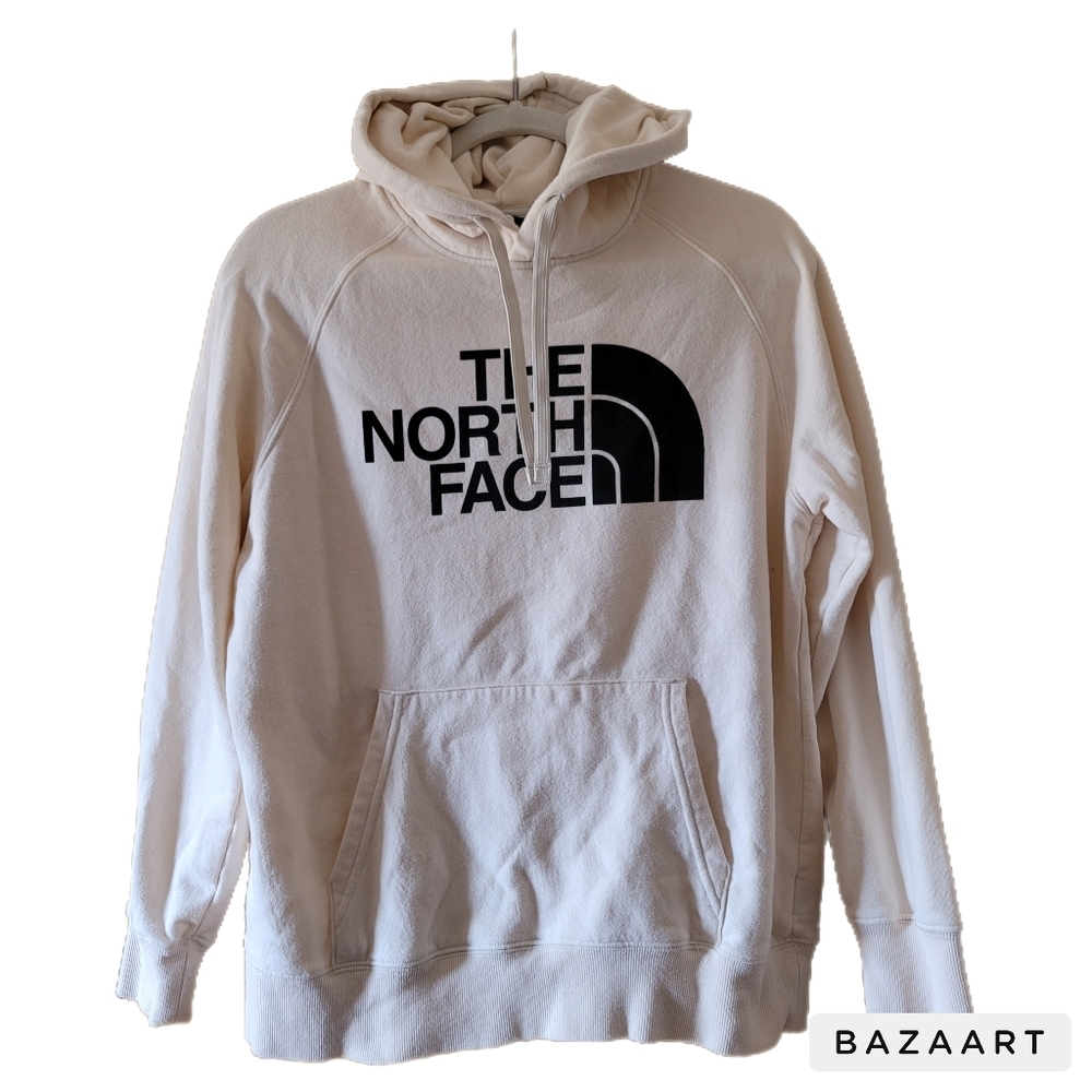 The North Face Hoodie Womens L Large Beige Sweatshirt Long Sleeve Pocket - Picture 1 of 6